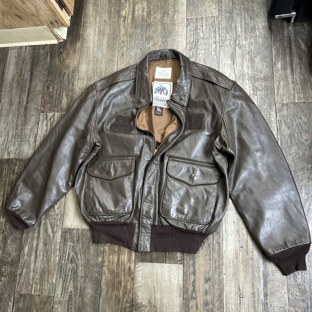 Vintage DSCP A2 Flight Bomber Military Aviation Jacket 48R Leather USA
